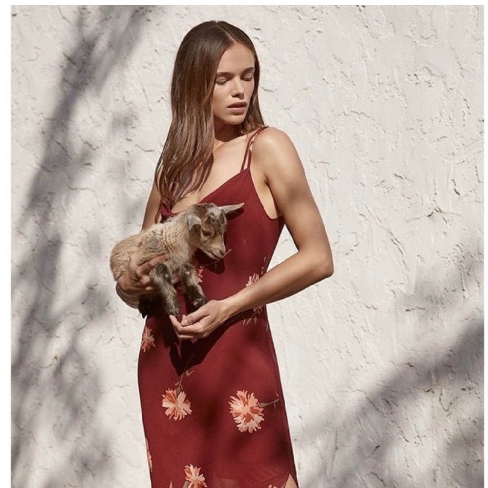 Reformation Santiago Maxi Dress Auburn Medium NWT